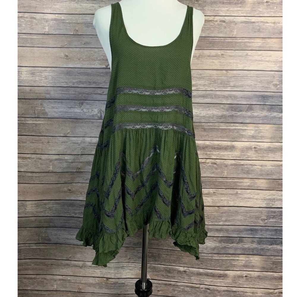 Free People Forest Green Trapeze Dress